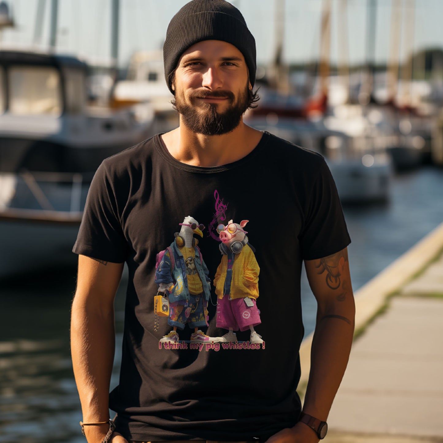 T-Shirt "whistling Pig"