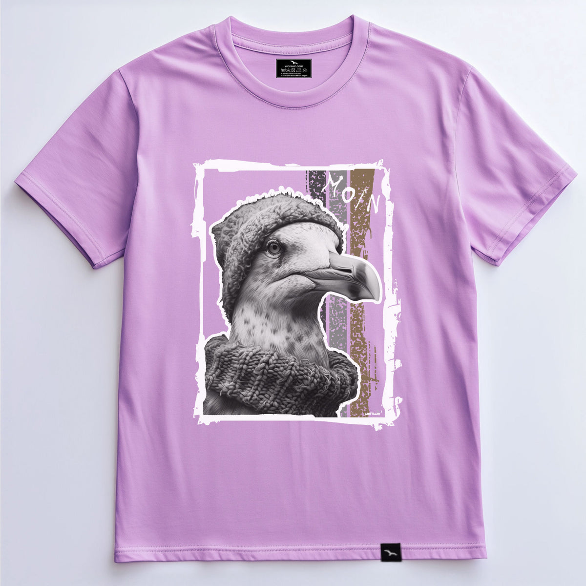 T-Shirt Seagull 1, Lavender, Möwenporträt mit MOIN