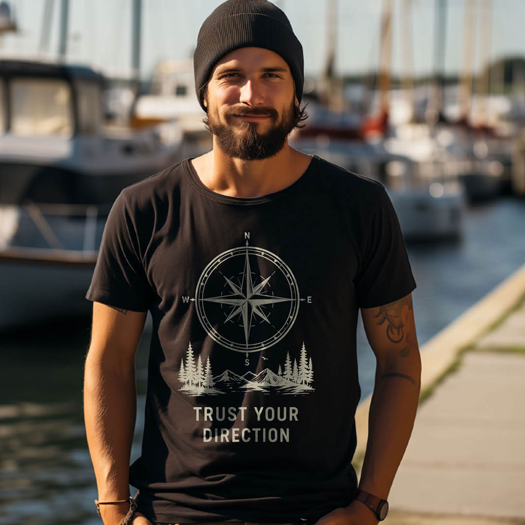 T-Shirt "TRUST YOUR DIRECTION" beige