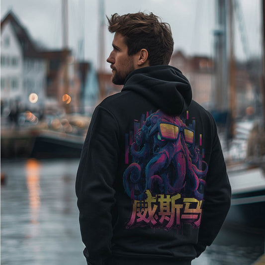 Oktopus mit Sonnenbrille als Zip-Hoodie-Motiv