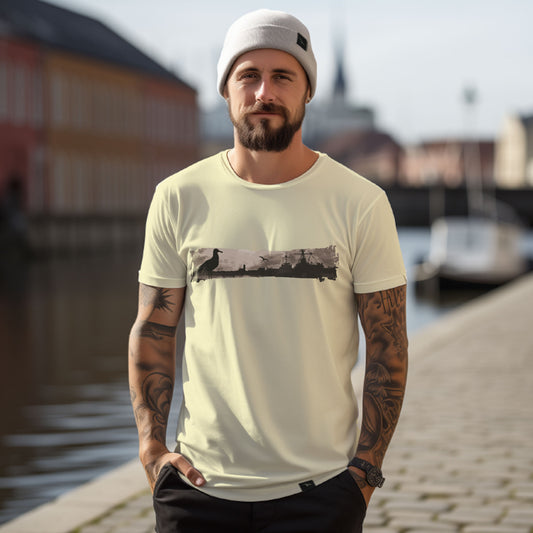 T-Shirt Seagull 3, Natur, Hafenpanorama mit Möwen