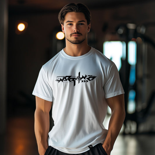 T-Shirt worawo Sport Edition 2 black, Weiß – Modelaufnahme