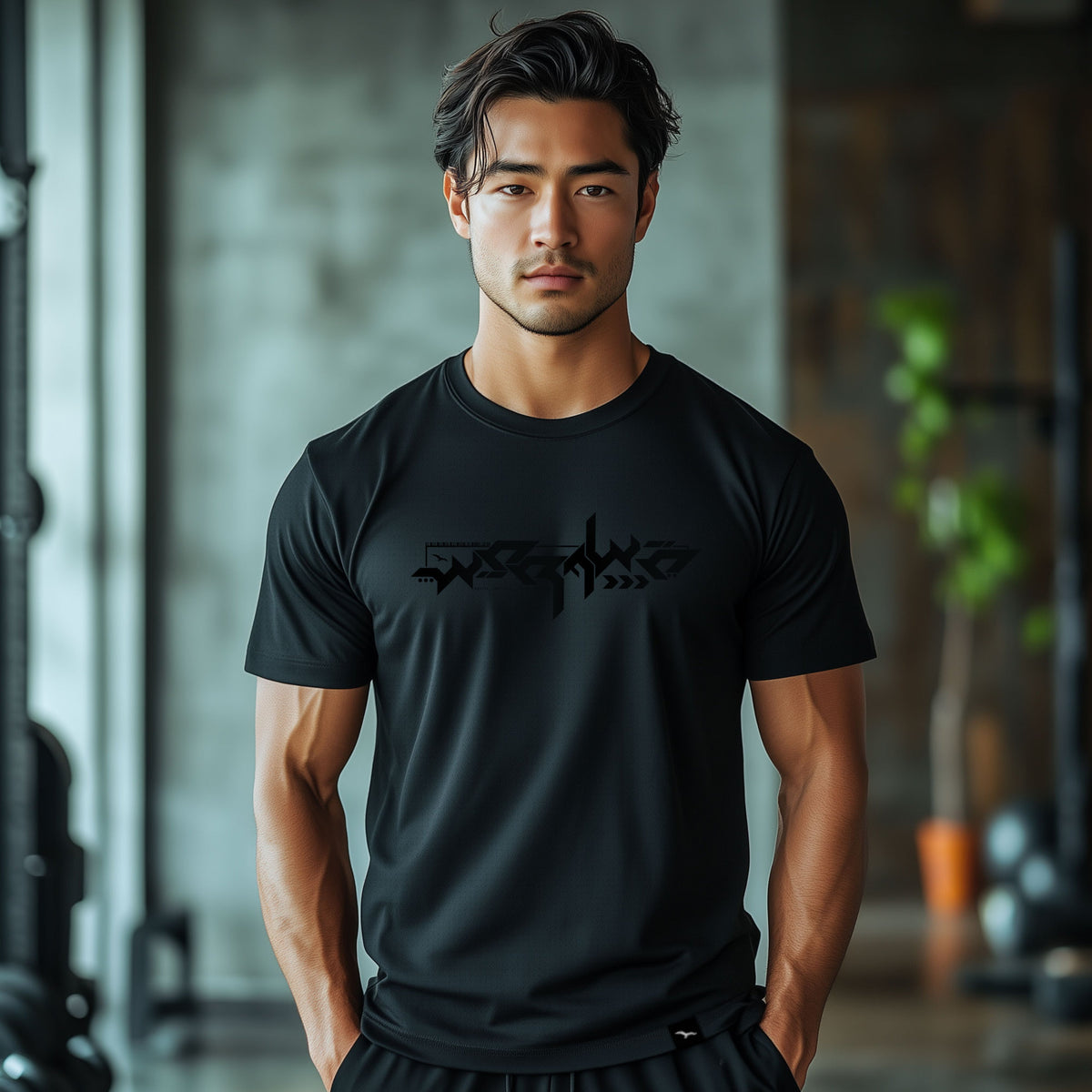 T-Shirt worawo Sport Edition 2 black, Schwarz – Modelaufnahme