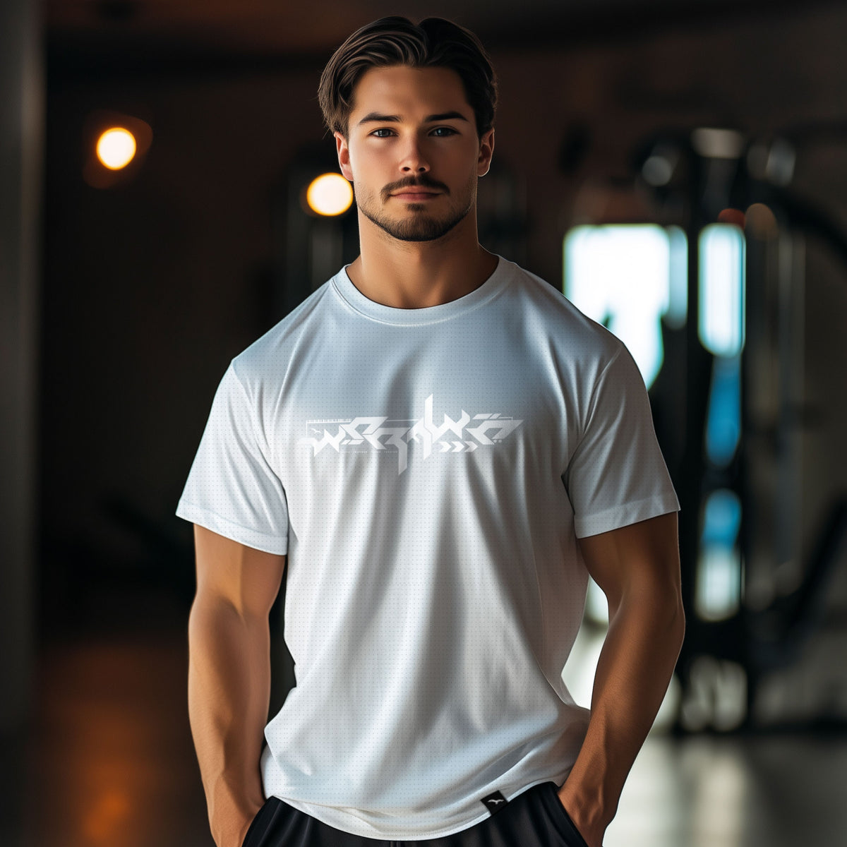T-Shirt worawo Sport Edition 2 white, Weiß – Modelaufnahme