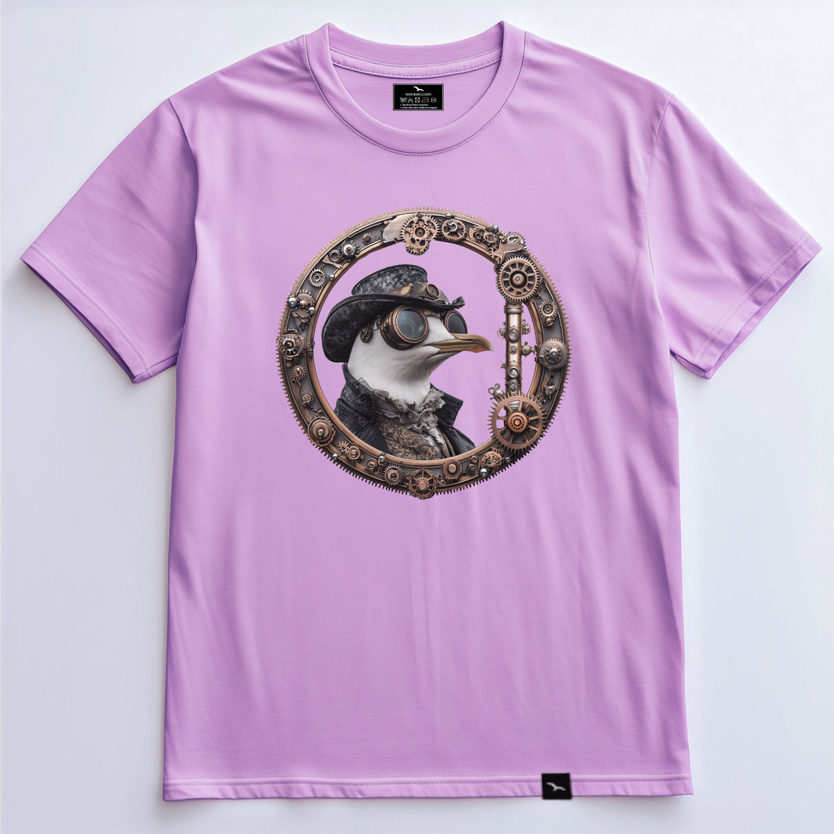 T-Shirt Steam-Punk-gull, Lavender, Steampunk-Möwe