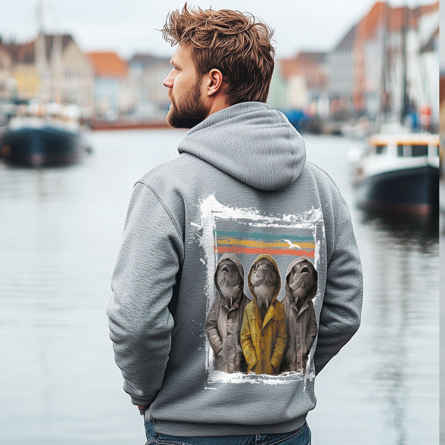 Zip-Hoodie "Three Fishes 1"