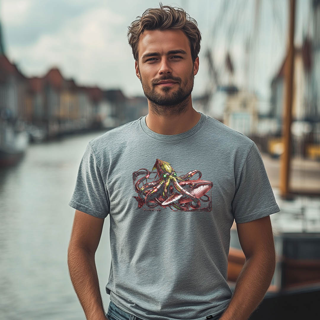T-Shirt "Calamari attacks Whale"