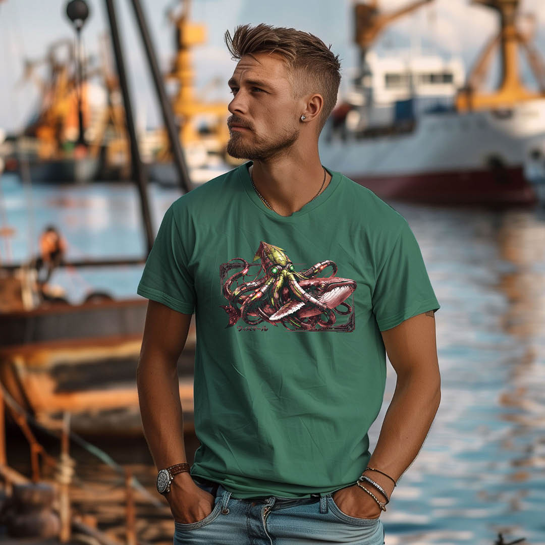T-Shirt "Calamari attacks Whale"