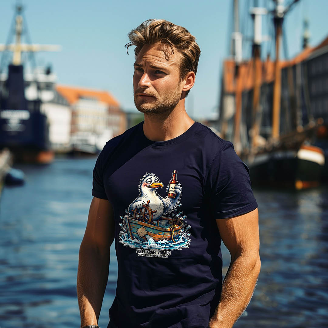 Pegel-Möwe T-shirt – Funny Seagull Design
