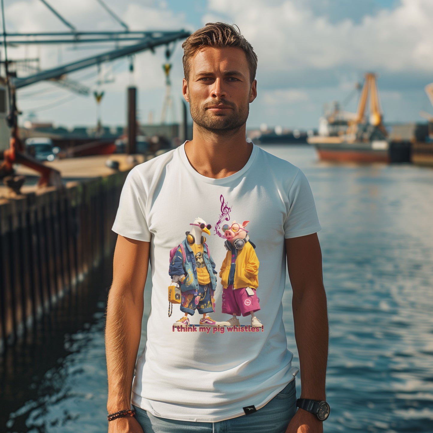 T-Shirt "whistling Pig"