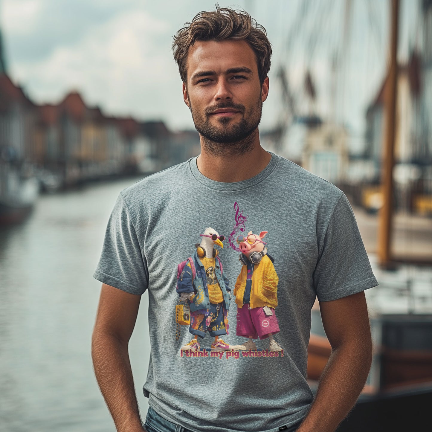 T-Shirt "whistling Pig"