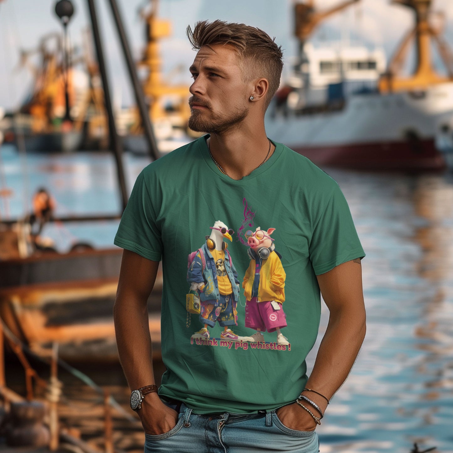T-Shirt "whistling Pig"