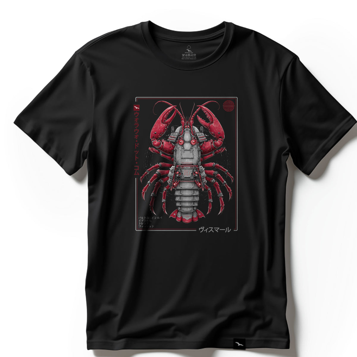 T-Shirt Samurai Lobster, Schwarz, roter Hummer