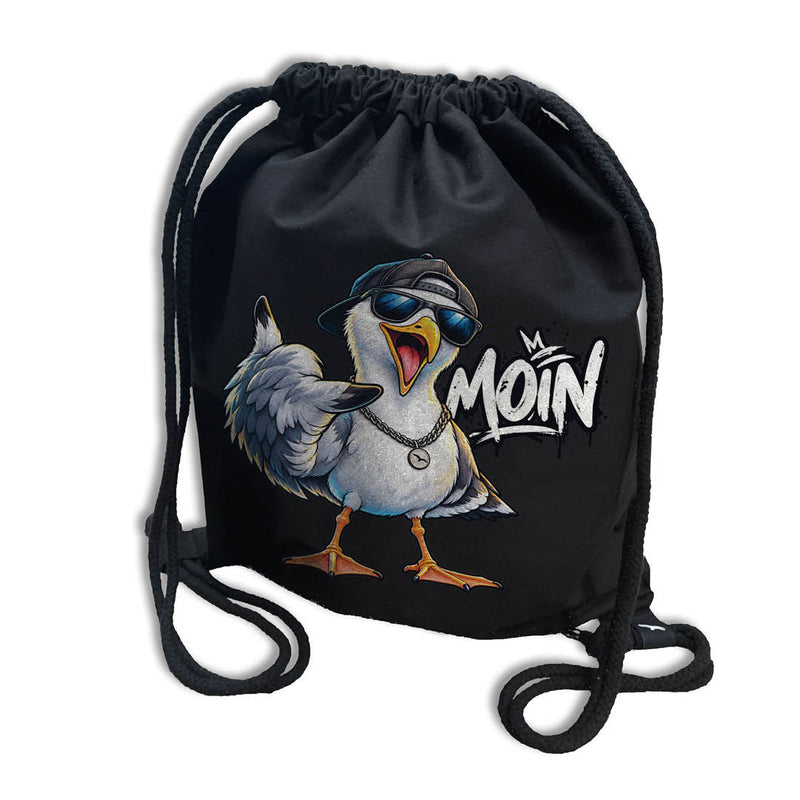 Rucksack „Moin-Möwe“ – lustiger Möwen-Turnbeutel