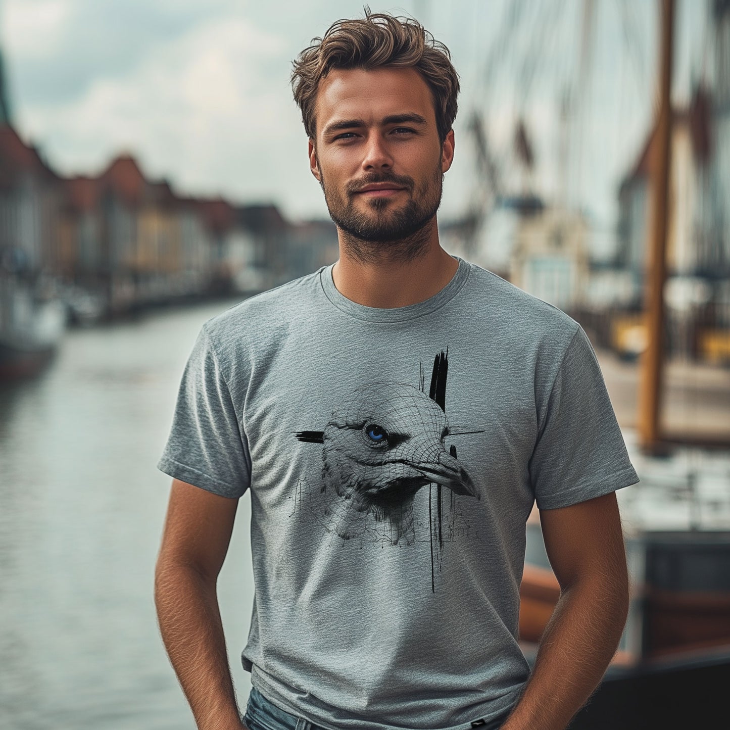 T-Shirt "Seagull-grid"