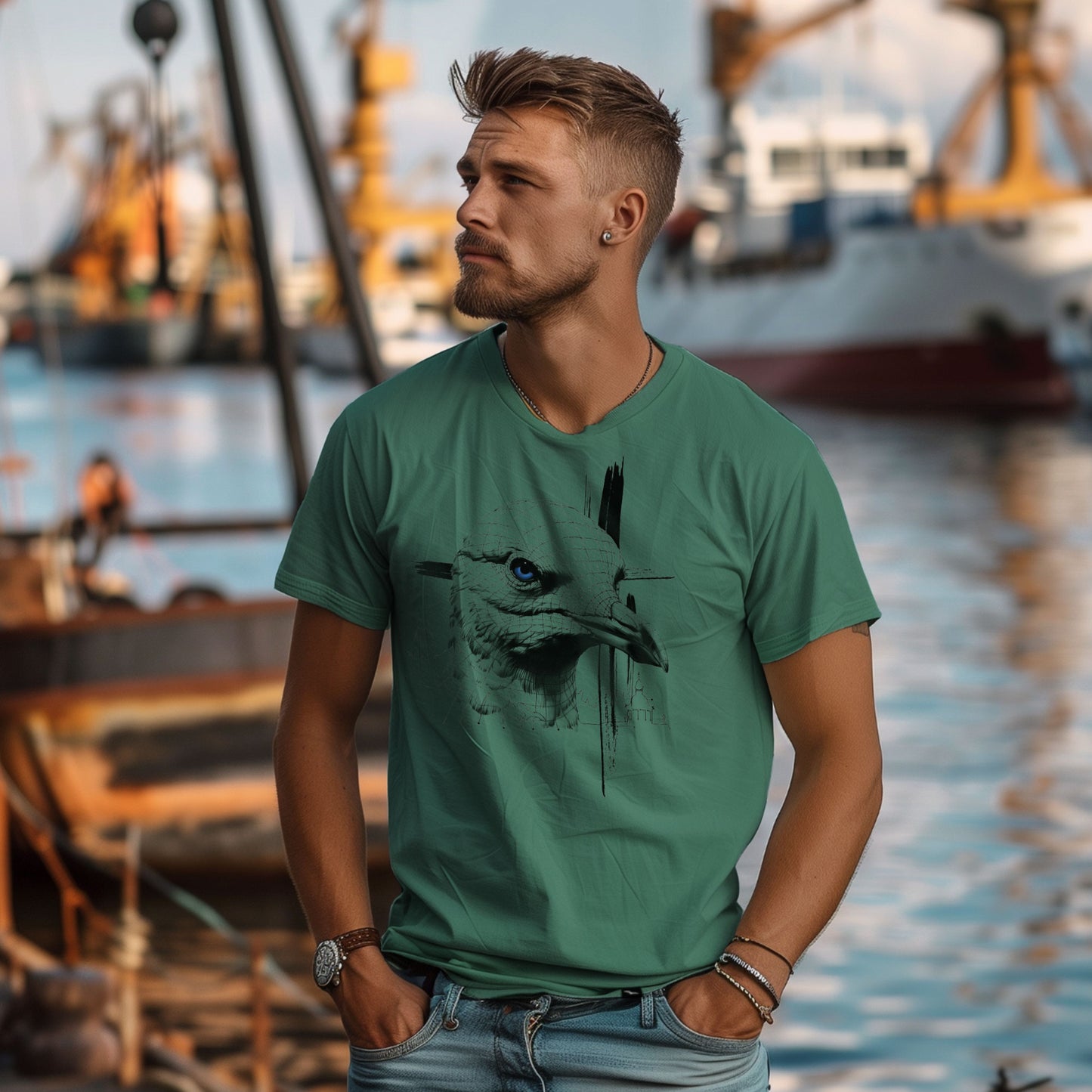 T-Shirt "Seagull-grid"