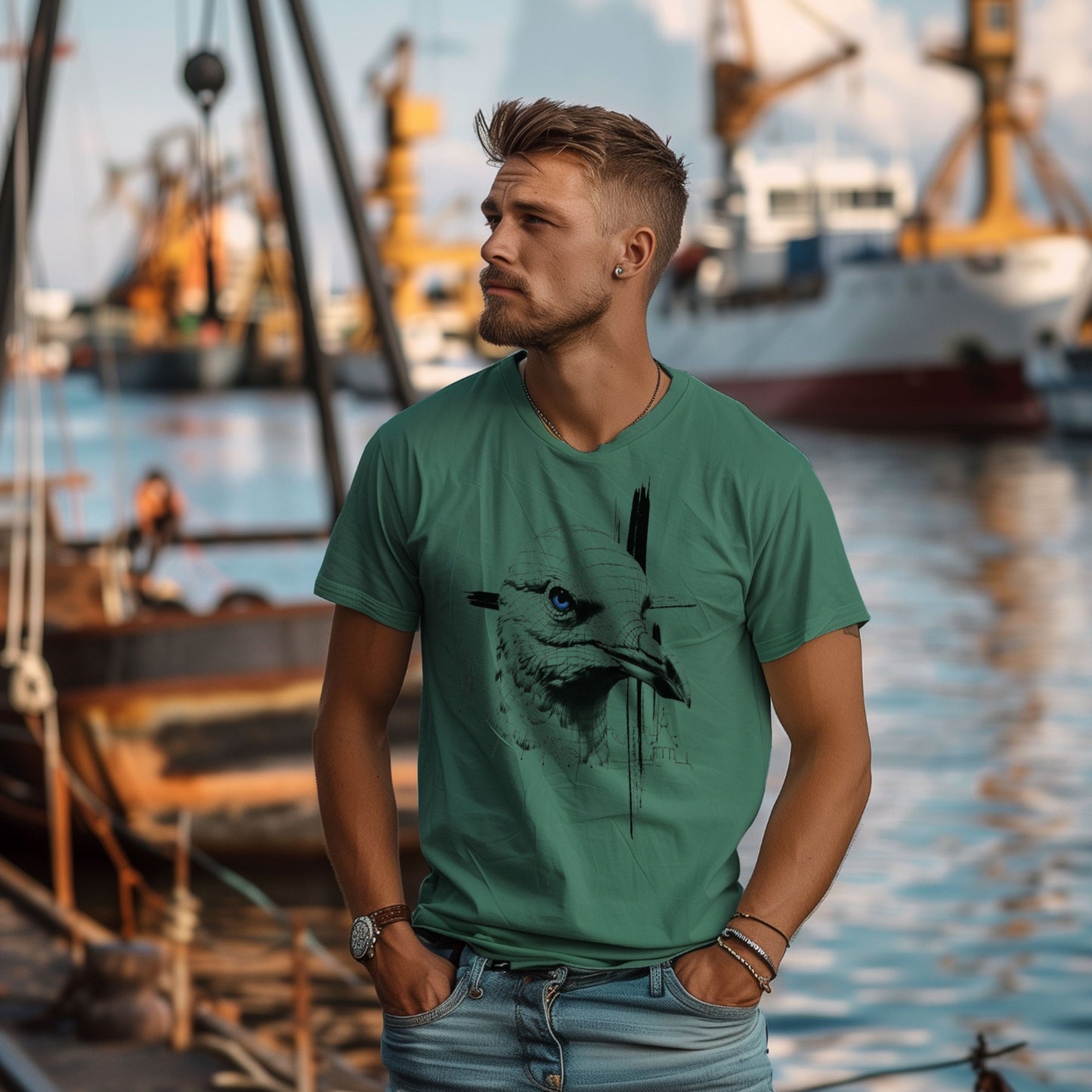 T-Shirt "Seagull-grid"