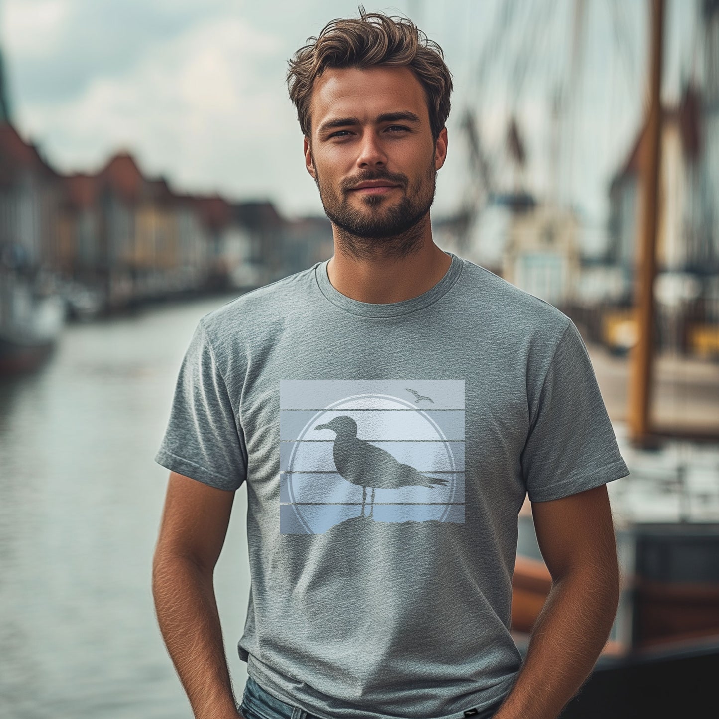 T-Shirt "Seagull-sunset"