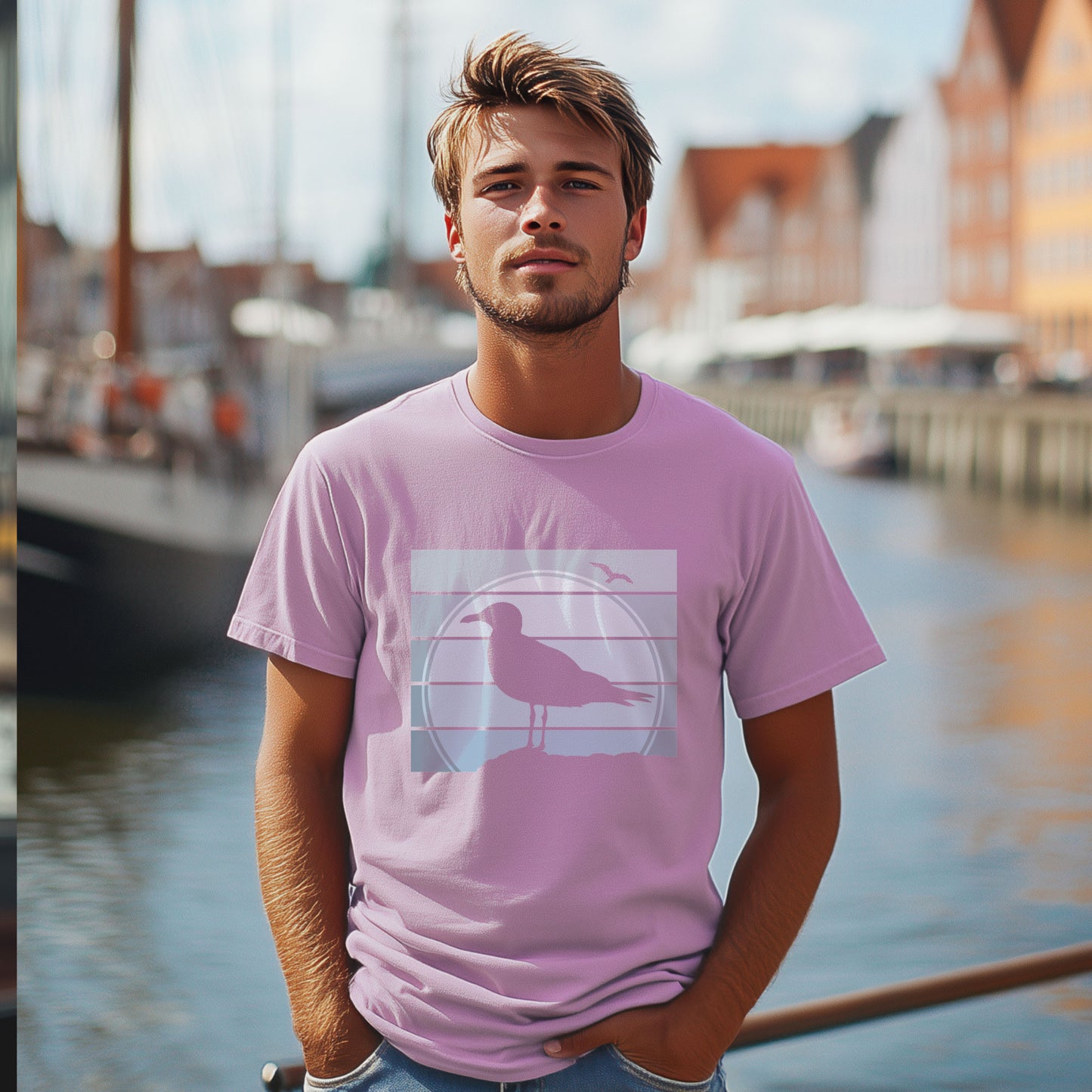 T-Shirt "Seagull-sunset"