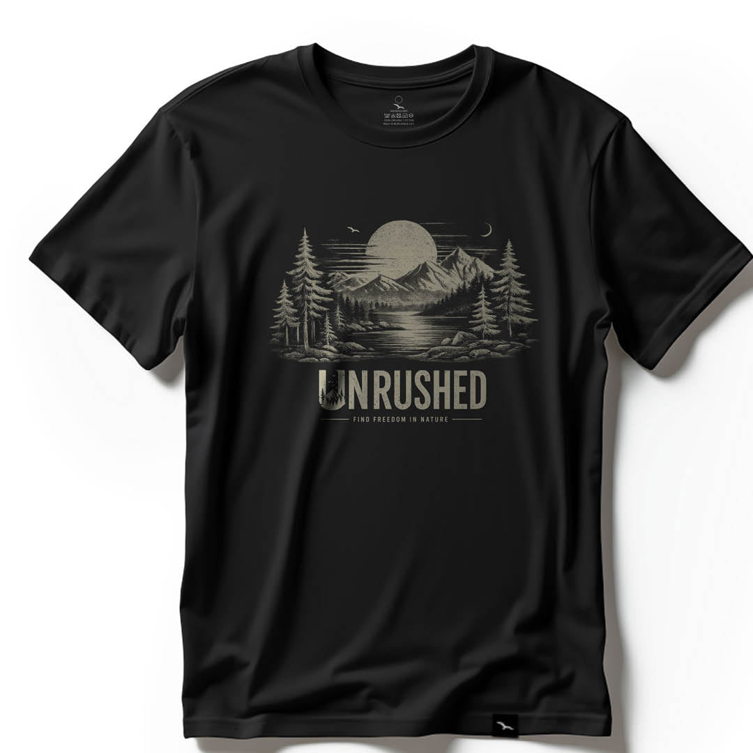 T-Shirt "UNRUSHED" beige