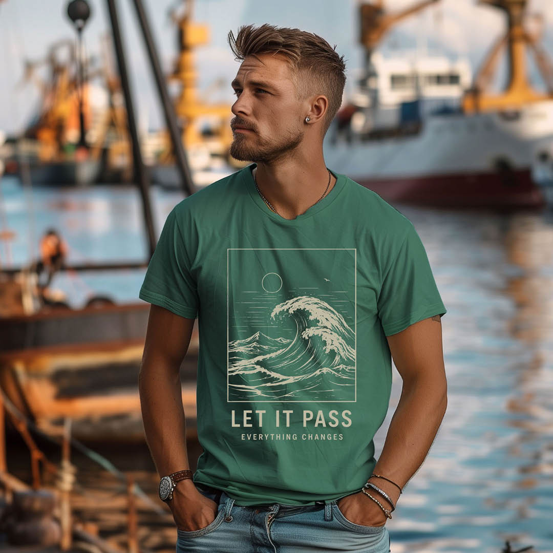 T-Shirt "LET IT PASS" beige