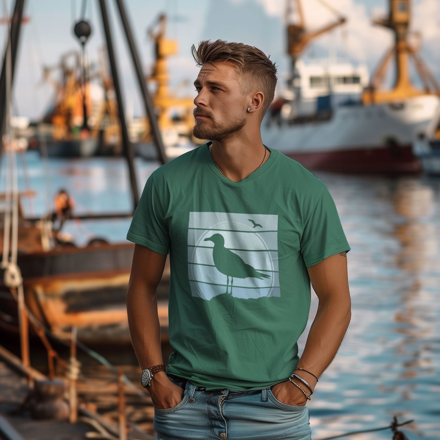 T-Shirt "Seagull-sunset"