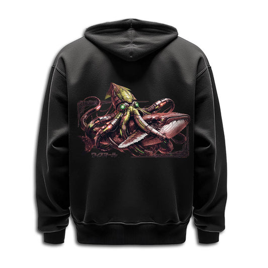 Hoodie "Calamari attacks Whale"