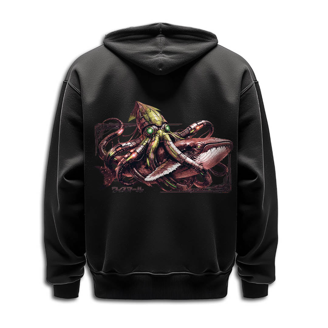 Zip-Hoodie "Calamari attacks Whale"