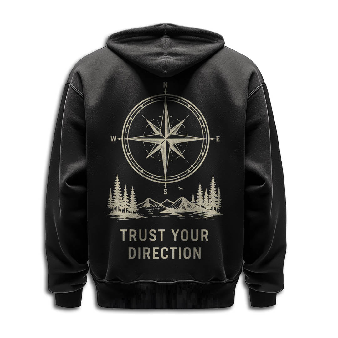 Hoodie "TRUST YOUR DIRECTION" beige