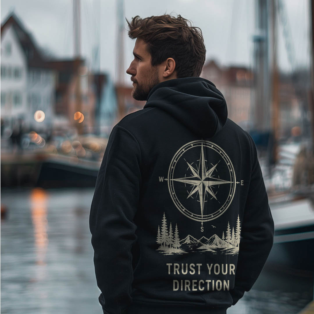 Hoodie "TRUST YOUR DIRECTION" beige