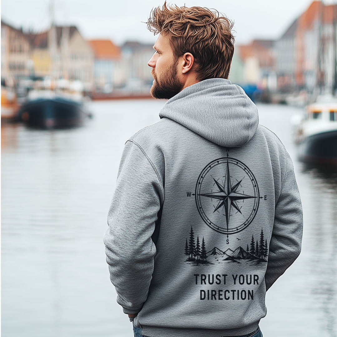 Zip-Hoodie "TRUST YOUR DIRECTION" black