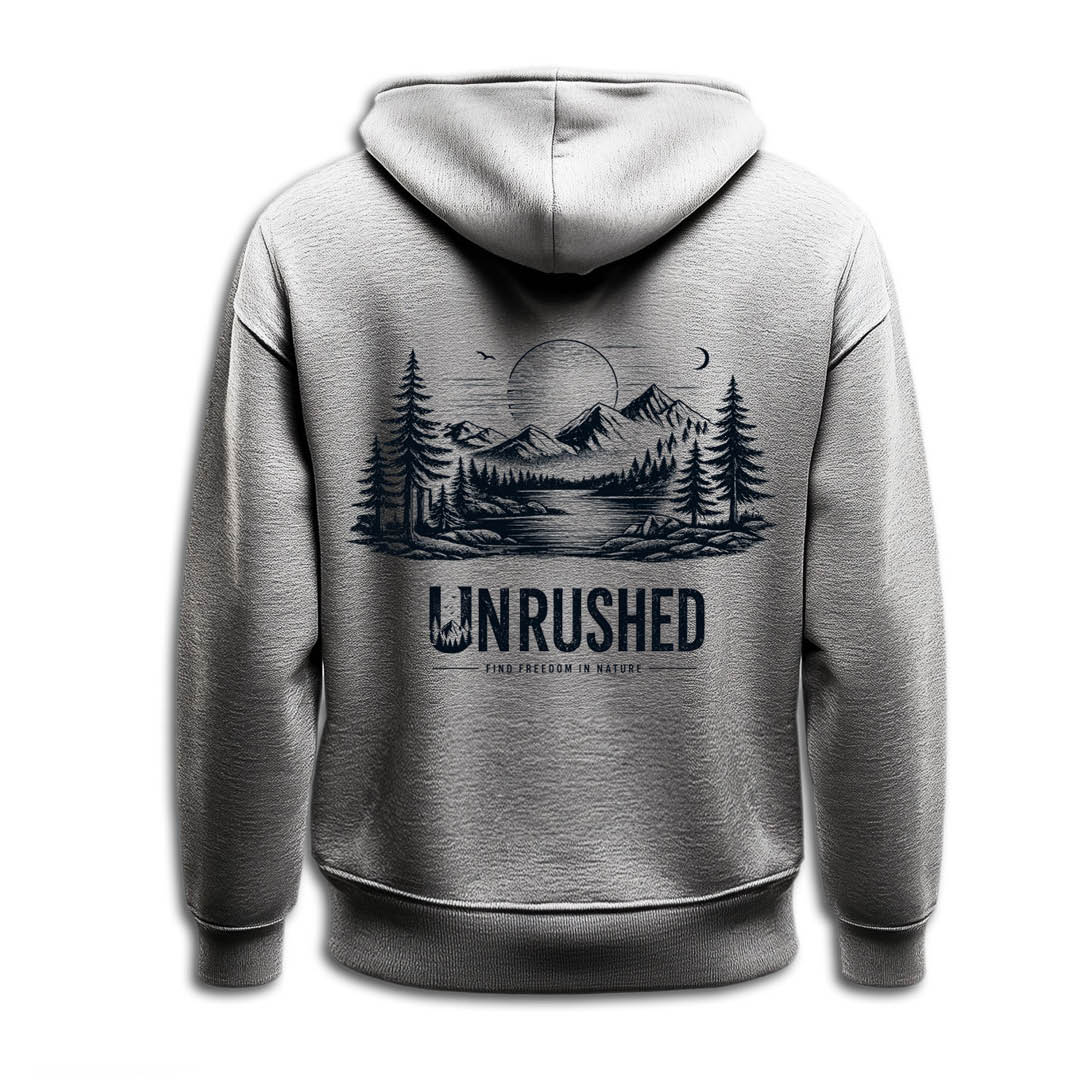 Zip-Hoodie "UNRUSHED" black