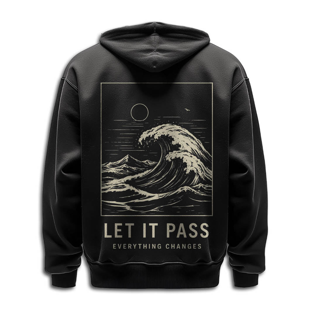 Hoodie "LET IT PASS" beige