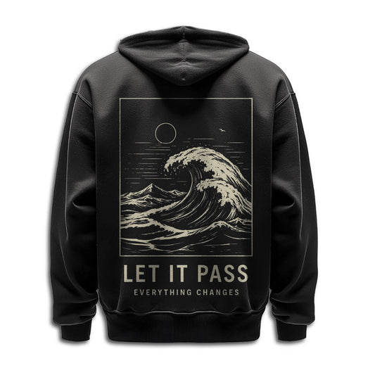 Hoodie "LET IT PASS" beige