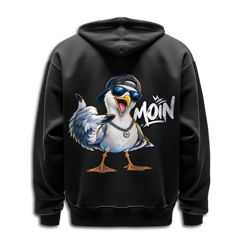 Hoodie „Moin-Möwe“ – lustiger Möwen-Hoodie