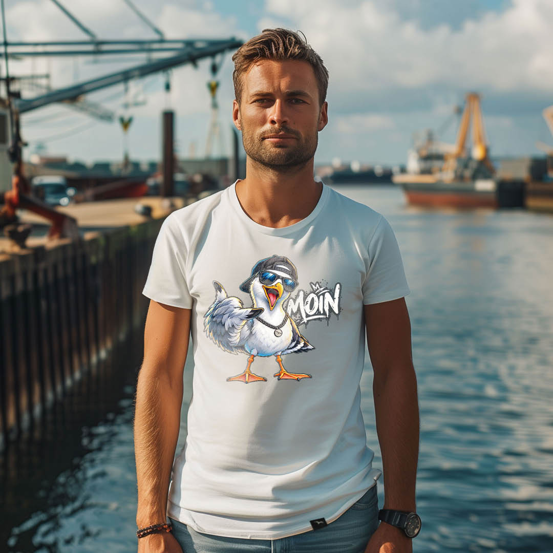 T-Shirt “Moin-Möwe” – funny seagull shirt